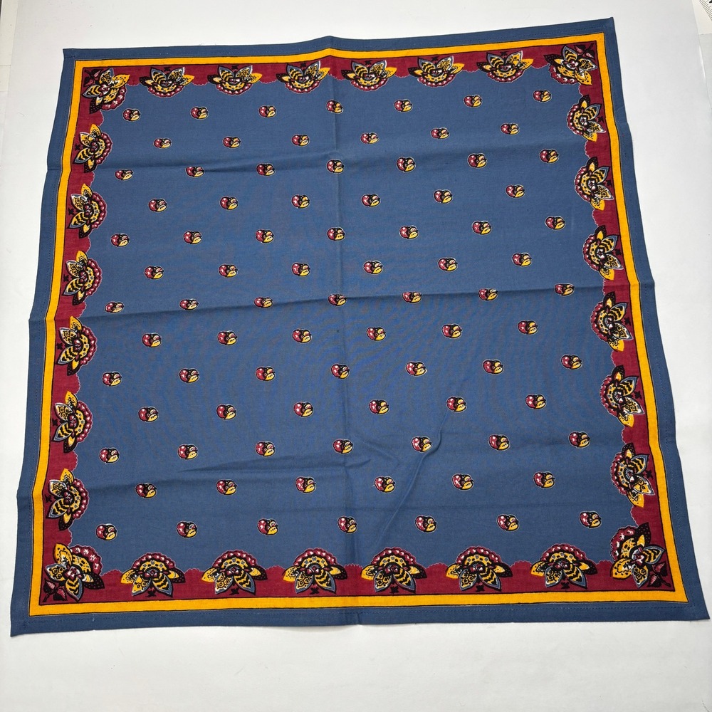 VTG Williams Sonoma Blue Floral Cotton‎ Cloth Napkins 20.5" Set of 3